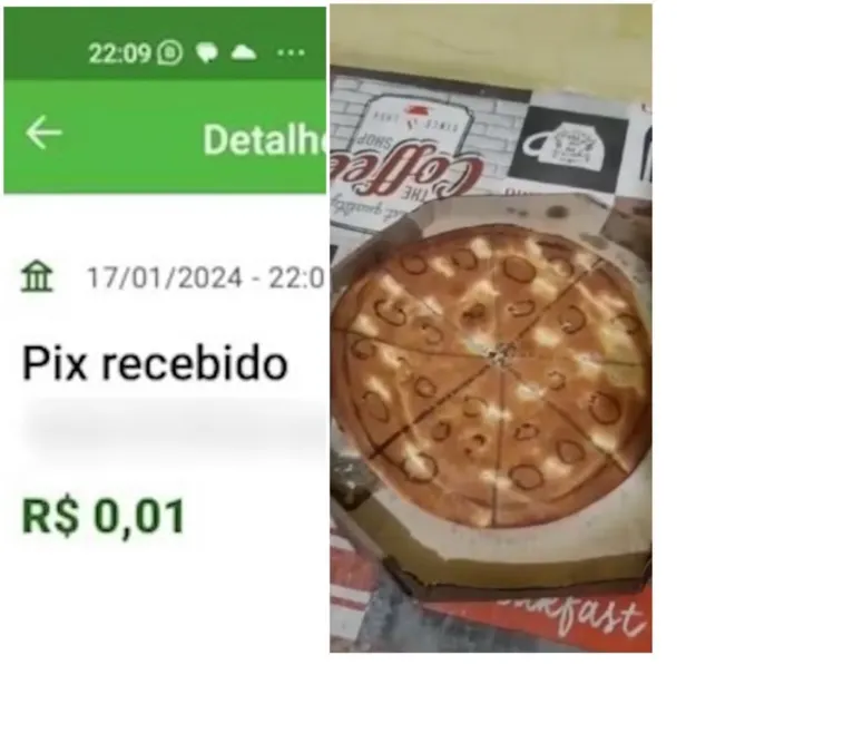 Pizzaria entrega pizza de papelão após receber PIX falso