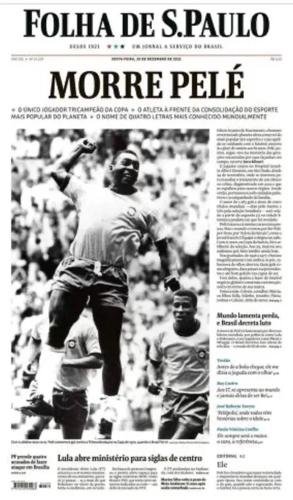 Morte de Pelé, um ano depois: relembre 30 capas de jornais