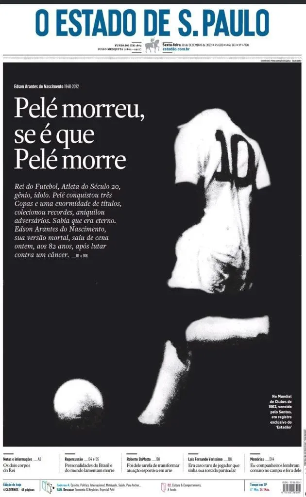 Morte de Pelé, um ano depois: relembre 30 capas de jornais