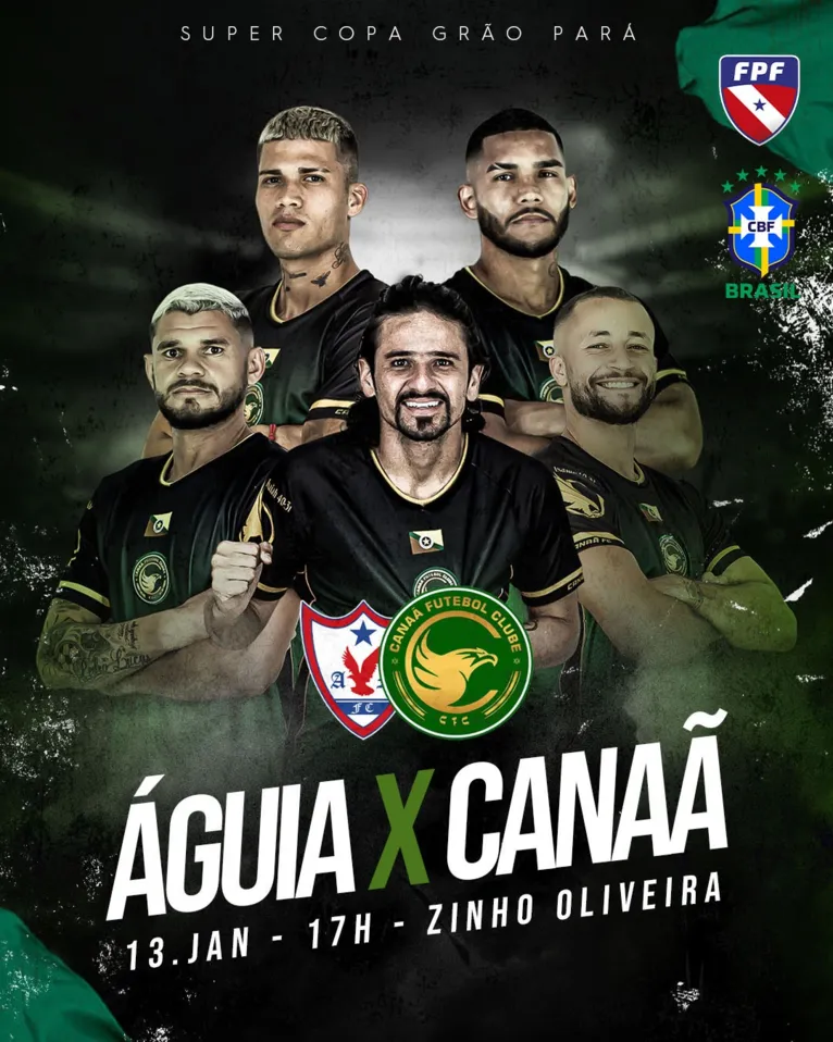 Águia de Marabá e Canaã se enfrentão, sábado (13), às 17h, no estádio Zinho Oliveira, em Marabá.