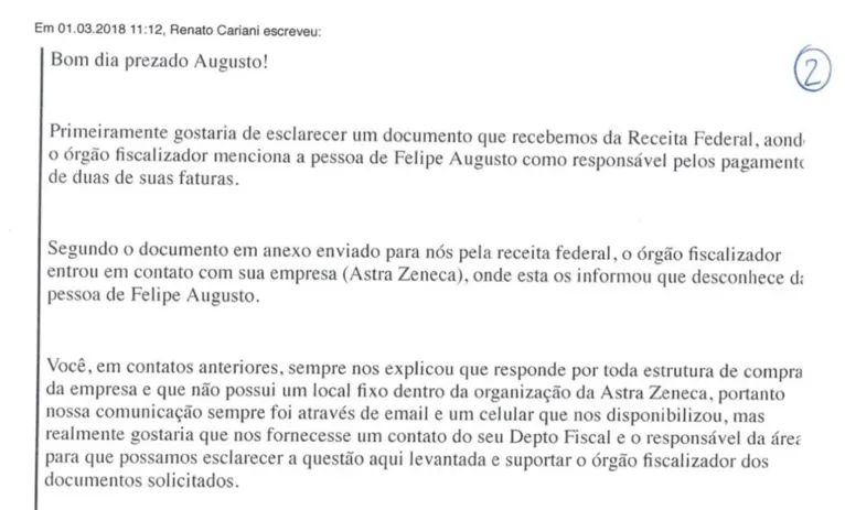 Esquema de Cariani falsificou até e-mail da AstraZeneca