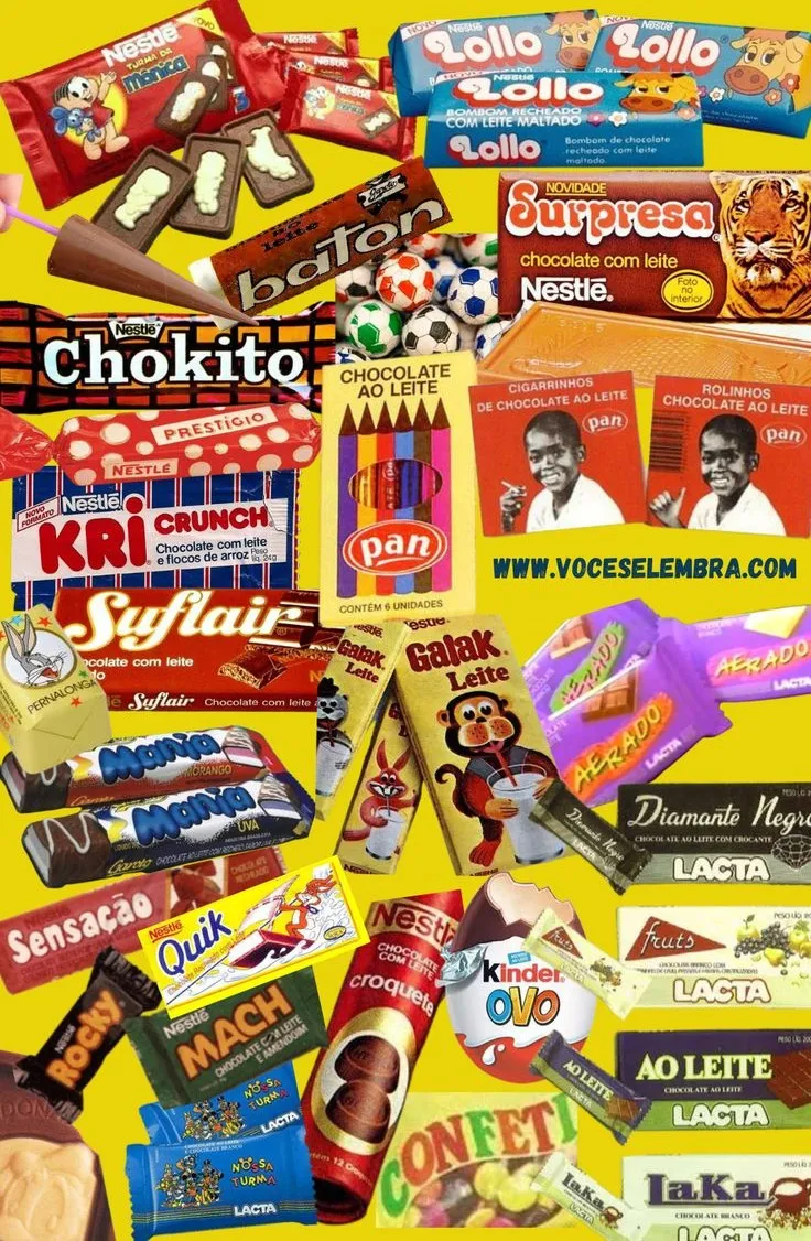 Alguns dos tipos de chocolate mais famosos das décadas de 80 e 90