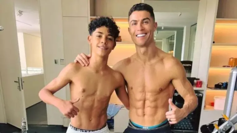 Forma física do filho de Cristiano Ronaldo impressionou seguidores.