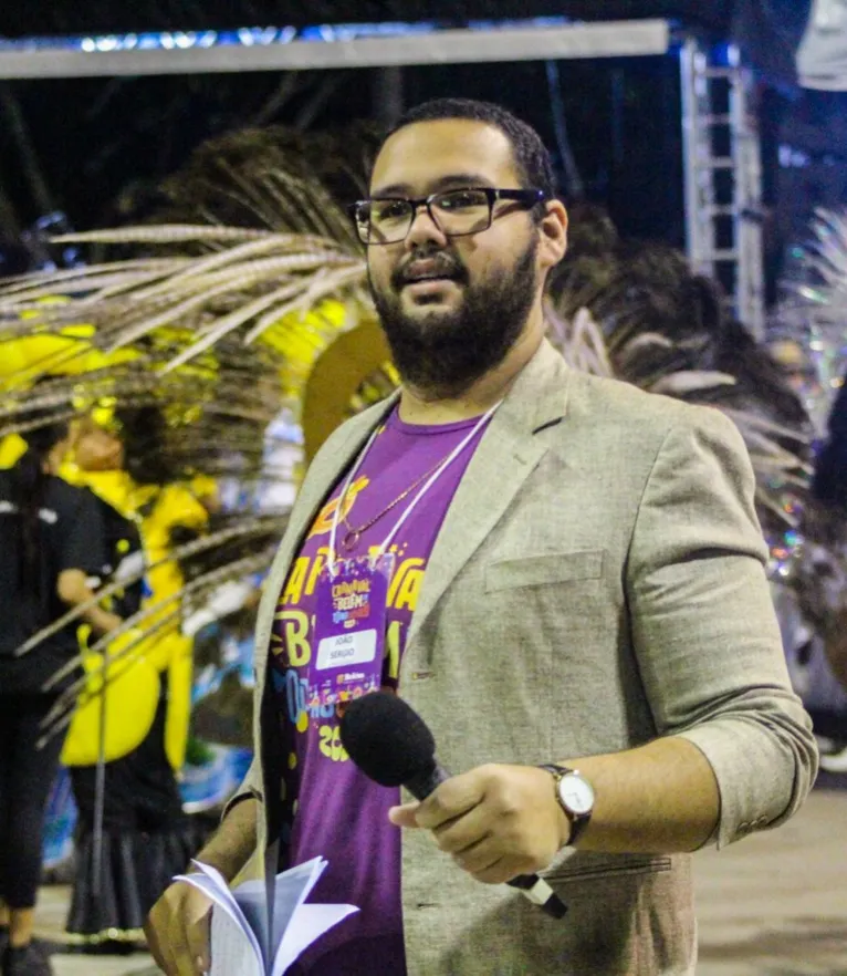 João Sérgio Rodrigues trabalha como apresentador do Carnaval de Belém