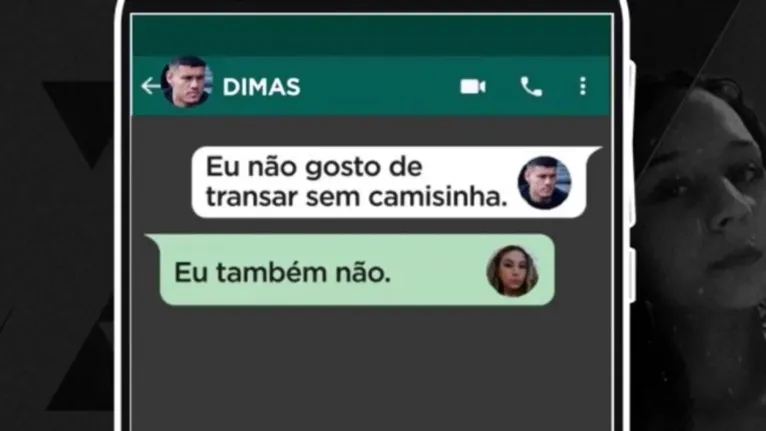 Troca de mensagens no dia do encontro fatal.