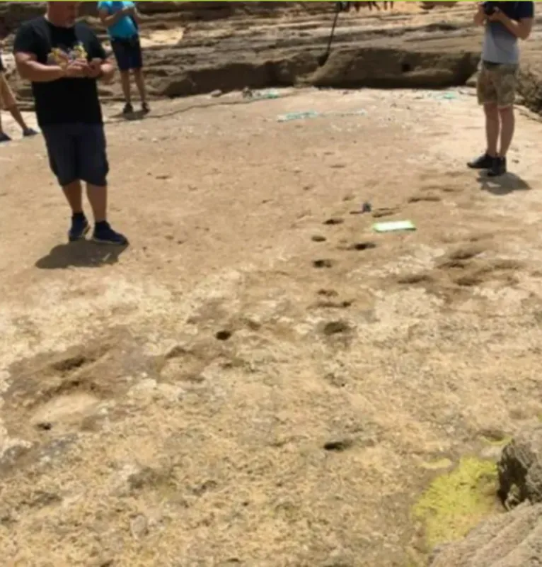 Pegadas de 'Homo sapiens' na praia no Marrocos