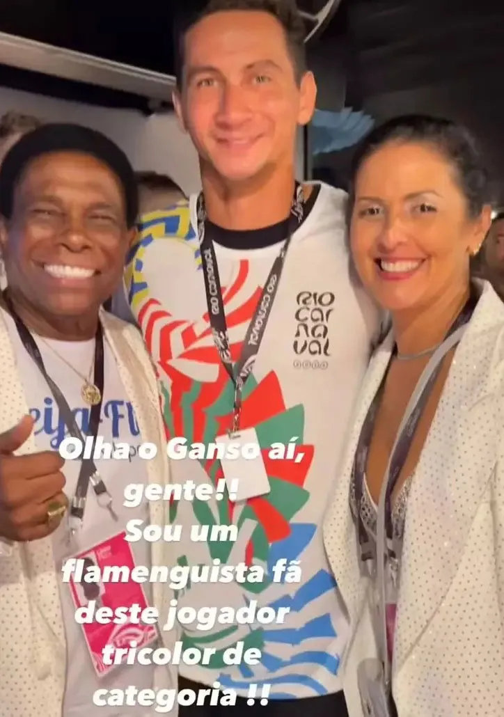 Postagem feita por Neguinho da Beija-Flor após encontro com Paulo Henrique Ganso.