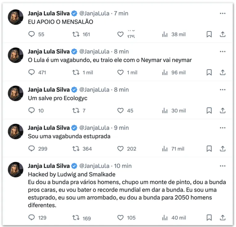 Lula se manifesta após perfil da esposa Janja ser hackeado