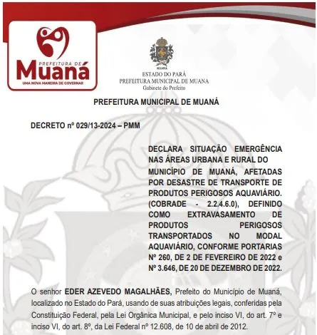 O decreto nº 3.898 foi emitido na última segunda-feira (6) e publicado no Diário Oficial do Estado nesta terça-feira (7).