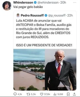 Whindersson faz treta com Lula, Janja e Felipe Neto no RS