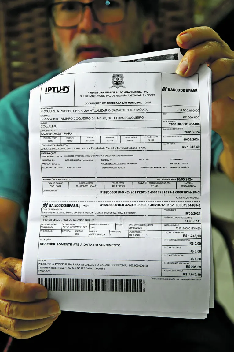 Luiz Menezes não sabe como fazer para pagar o IPTU desse ano, que saltou de R$ 331,72 para R$ 1.042,42