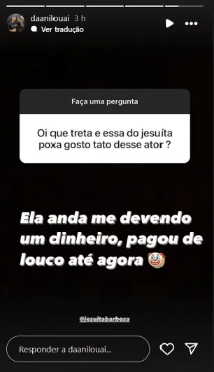 Print do Instagram de Danilo Costa que expõe o calote