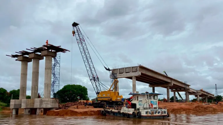 A nova ponte terá 524 metros de comprimento com 16 metros de largura