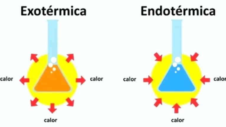 Processo exotérmico e endotérmico.