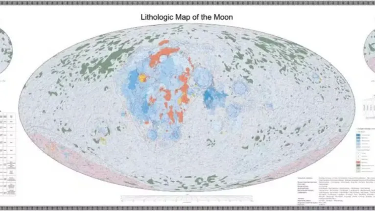 Mapa litológico da Lua