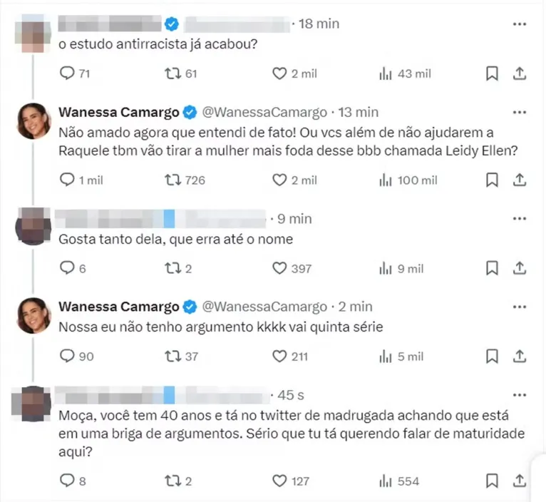 Wanessa Camargo alfineta Davi após ele brigar de novo no BBB