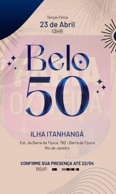Convite do aniversário de Belo já tinha sido enviado