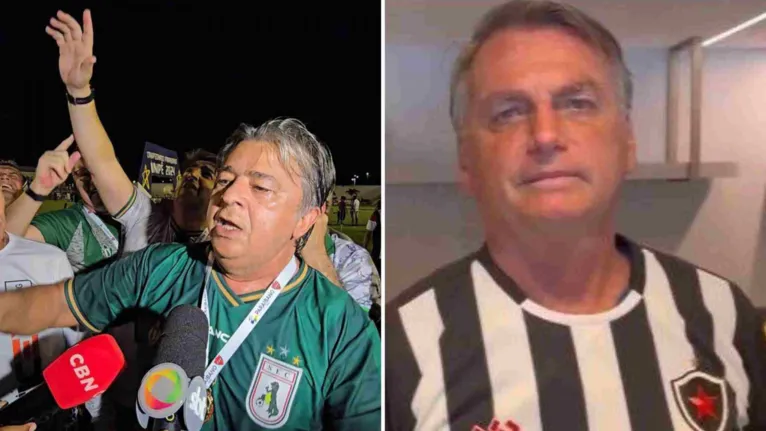Presidente do campeão paraibano Sousa, Aldeone Abrantes, tirou sarro com a "fama de pé frio" do ex-presidente Jair Bolsonaro