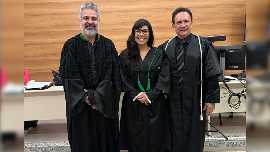 Promotor de Justiça Franklin Jones Vieira da Silva, advogado Samuel Gonçalves dos Reis e defensora pública Bárbara de Freitas, após o julgamento.