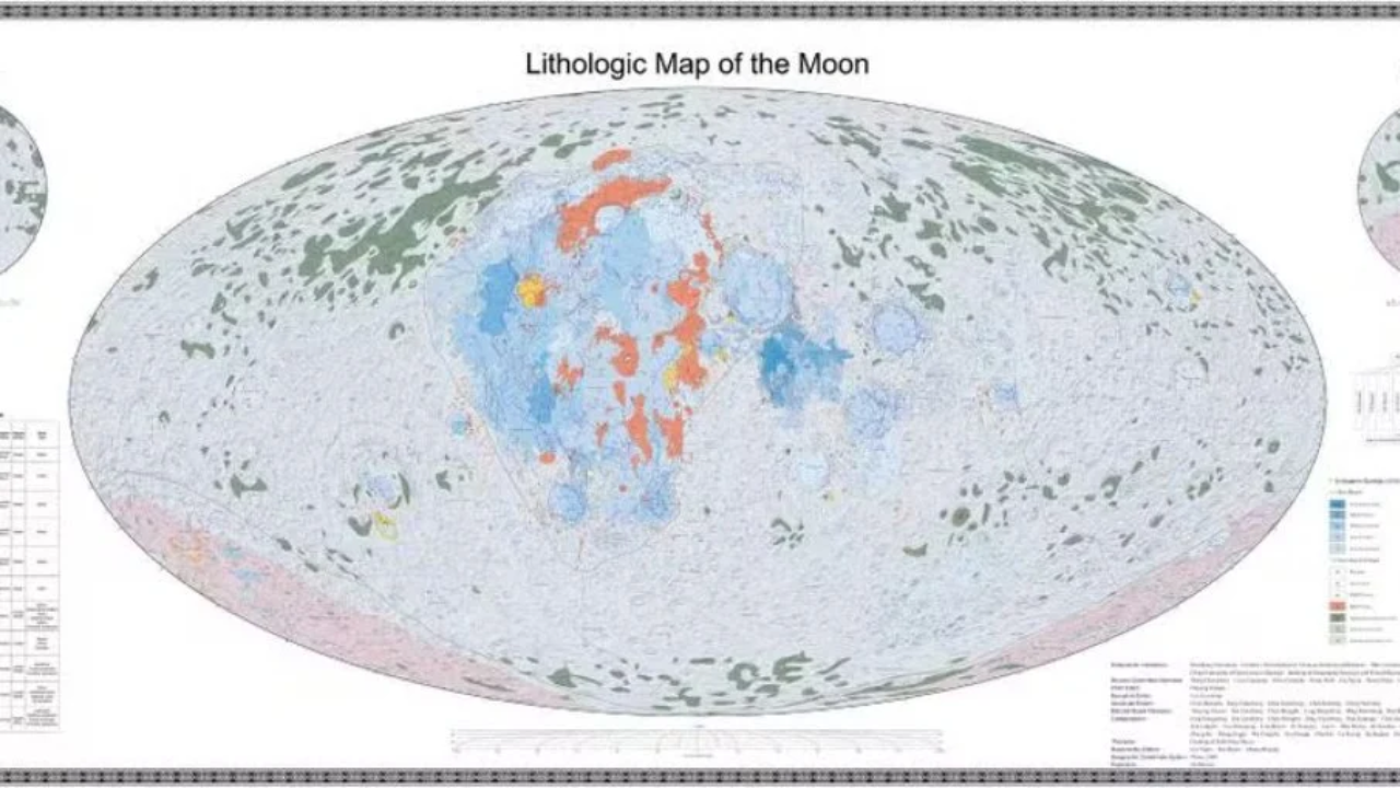 Mapa litológico da Lua