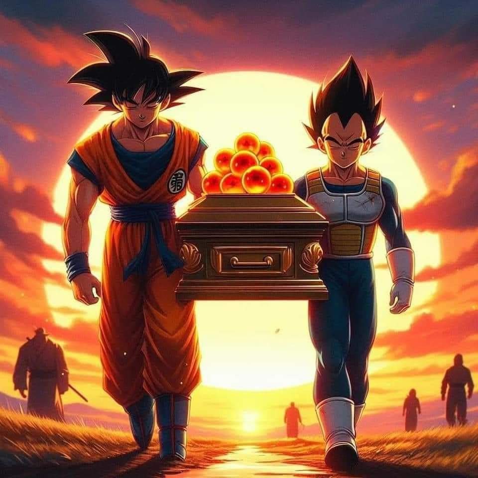 Goku e Vegeta se despedem do seu criador.