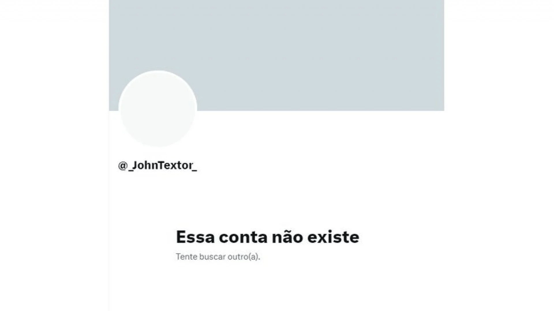 Aviso de conta inexistente no "X", após John Textor desativar conta na rede social.