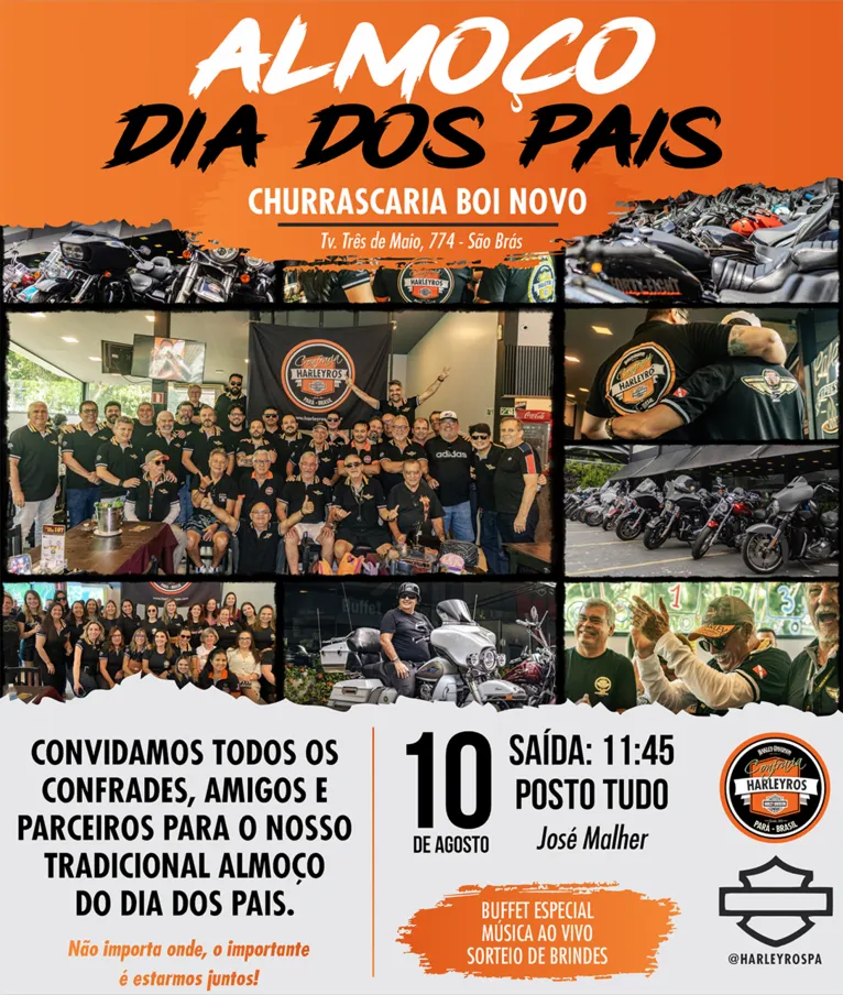 Confraria Harleyros do Pará celebrará o Dia dos Pais