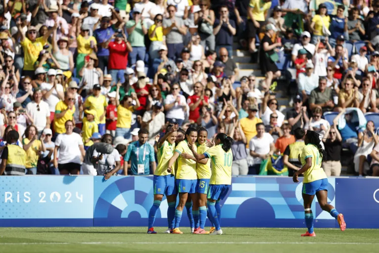 Comemoração do gol brasileiro