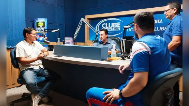O vice-presidente do Águia, Pedrinho Correa e o diretor jurídico Genésio Queiroga participaram de entrevista sobre o assunto na Rádio Clube de Marabá