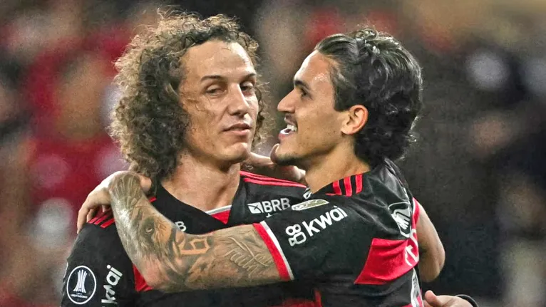 David Luiz e Pedro comemorando a classificação para as oitavas