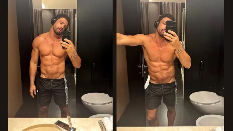 Cauã Reymond posta foto no espelho e detalhe chama atenção