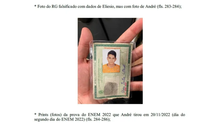 Os dados na RG são de Eliesio Bastos Ataíde, mas a foto é de André Rodrigues Ataíde