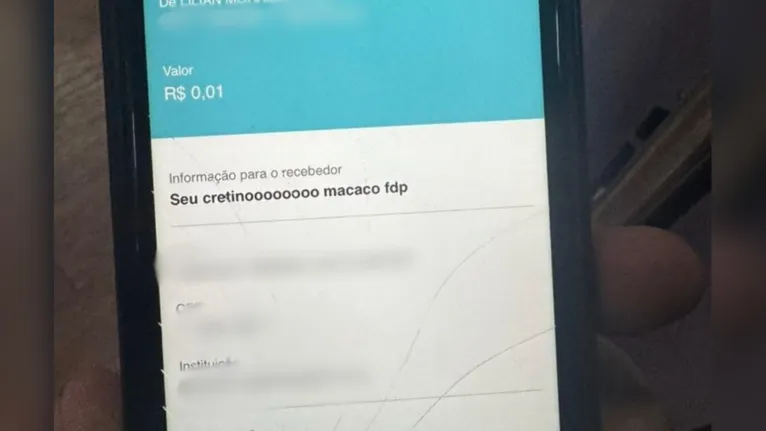 Empresária mandou 200 Pix para personal com ofensas raciais