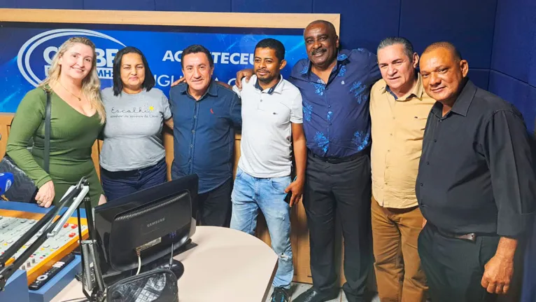 Josimar e sua equipe foram recebidos pelo radialista Nonato Dourado e pelo diretor da RBA Marabá, Inaldo Silva