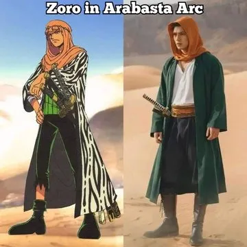 Zoro devidamente trajado para Alabasta