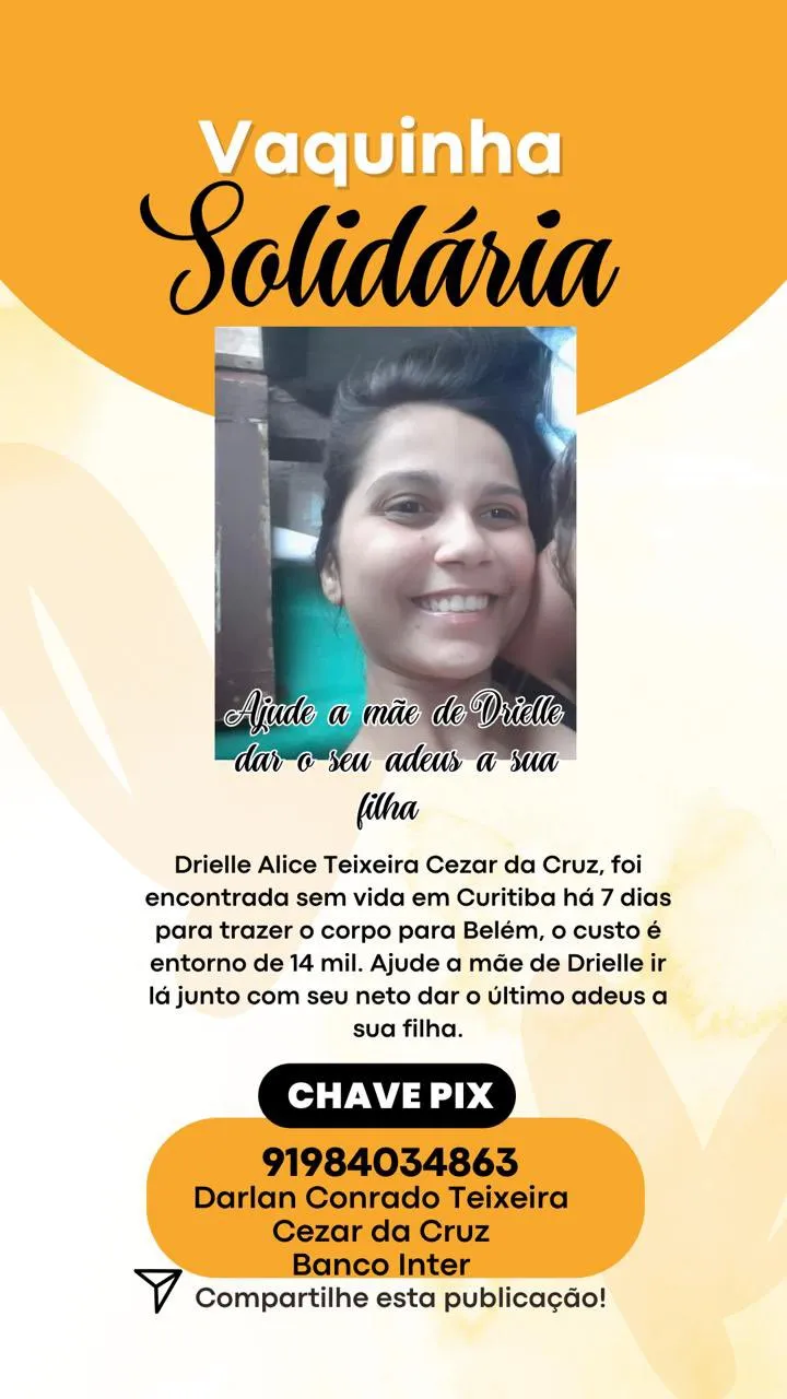 Paraense é encontrada morta em Curitiba e família pede ajuda