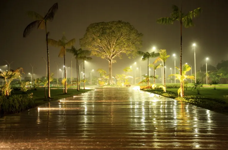 Parque Estadual do Utinga em imagem fetio à noite: viral com Ian Lima, O Encantado da Pedreira