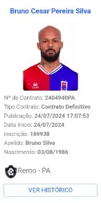 Clube do Remo oficializa a contratação de volante Bruno Silva