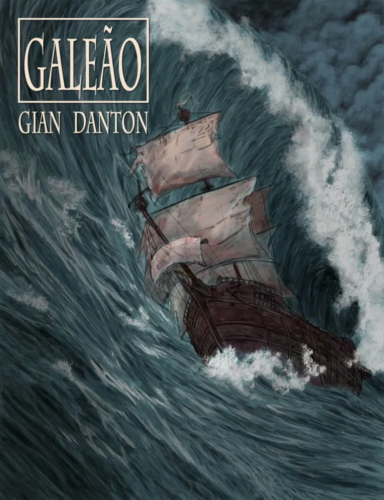 A capa de "Galeão" captura a essência da aventura e mistério que permeia a obra de Gian Danton, convidando o leitor a embarcar em uma jornada inesquecível pelos mares do desconhecido.