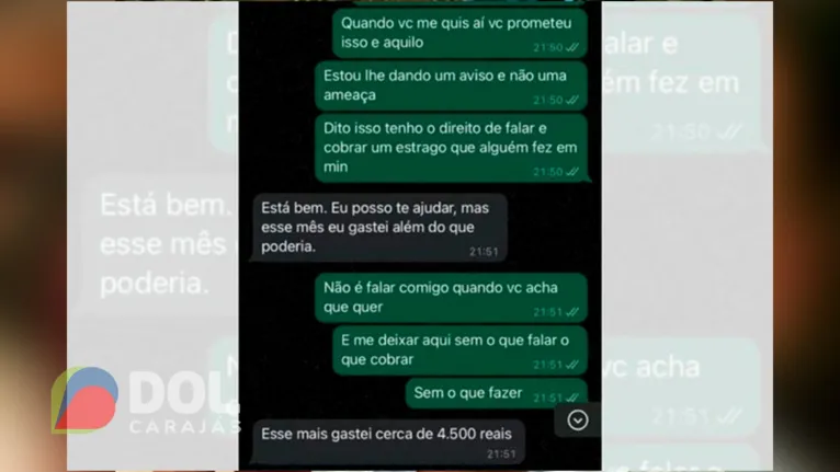 Em mensagem,  o padre de Minas Gerais cita uma terceira pessoa que teria relacionamentos amorosos