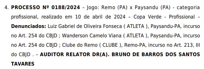 Clube do Remo e Paysandu serão julgados pelo STJD
