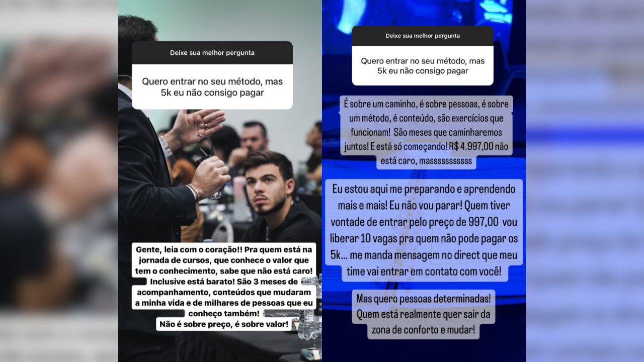 Thomaz ofereceu um "grande desconto" a quem não pode pagar os R$ 4997