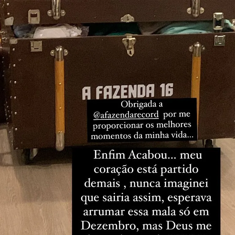 "Chance de viver", diz Raquel Brito sobre saída de A Fazenda