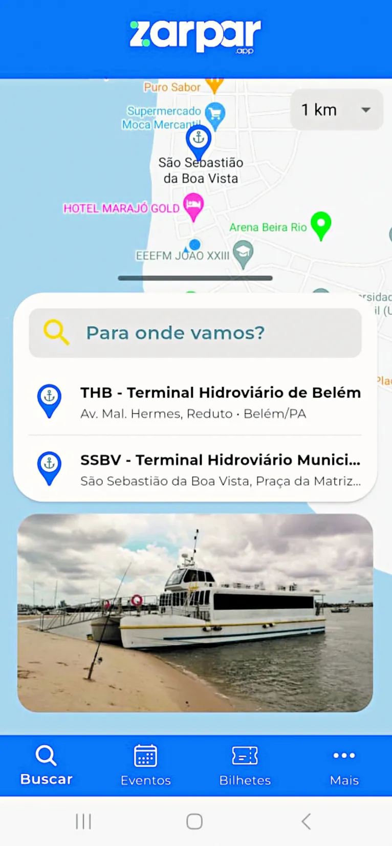 Aplicativo integra passageiros e transporte hidroviário