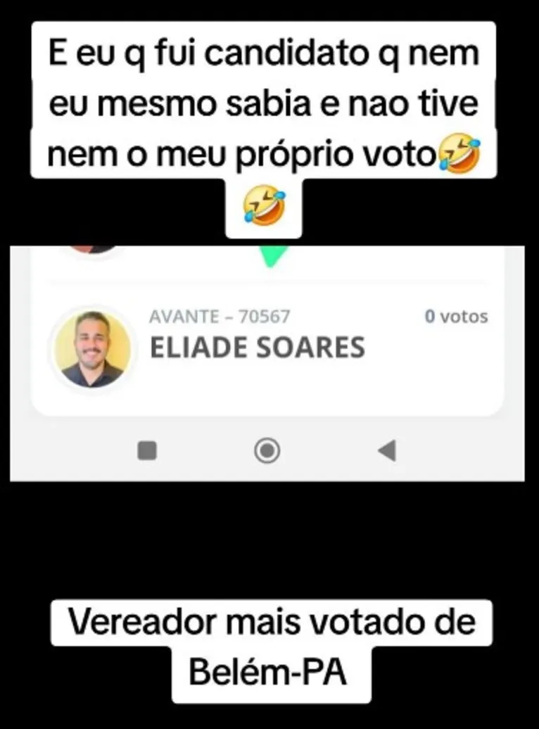 "Nem eu sabia", diz candidato a vereador sem votos em Belém