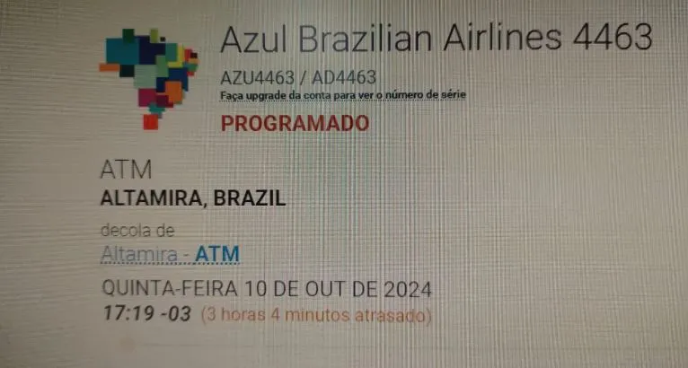 O voo está há mais de 3 horas atrasado