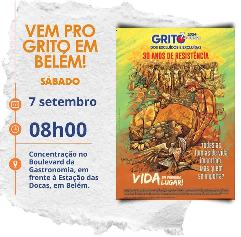 A concentração vai acontecer dia 7 de setembro a partir das 8h no Boulevard da Gastronomia, em frente à Estação das Docas, em Belém.