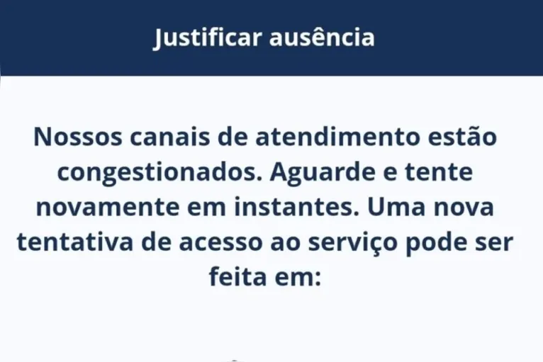 A principal queixa está relacionada à instabilidade na aba destinada à justificativa