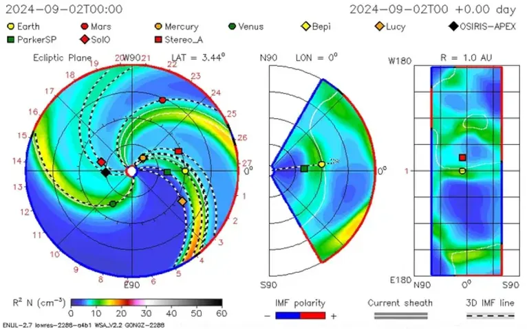 Os coronógrafos do Observatório Soho uma parceria entre a NASA e a Agência Espacial Europeia (ESA) – captaram uma ejeção de massa coronal brilhante, movendo-se quase diretamente para longe da Terra.