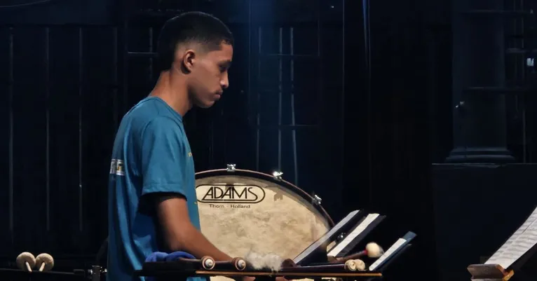 Eduardo é percussionista e participa do Vale Música Belém há 8 anos